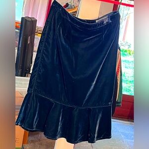 Yves Saint Laurent Rive Gauche Tom Ford 2003 Lush Royal Teal Blue Viscose Skirt